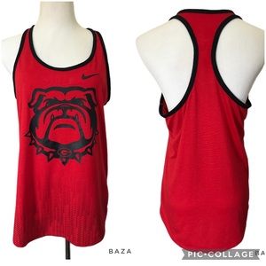 Nike Dri-Fit UGA Women’s Racerback Workout Tank Top Red & Black Medium